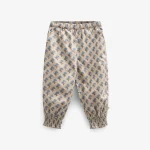Bedrukte katoenen popeline broek - Kids - Caffe Latte w. Blue | 100724 Amine