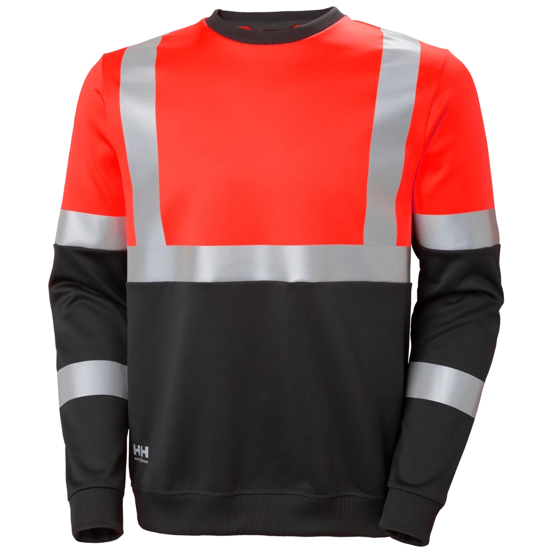 HELLY HANSEN ADDVIS SWEATSHIRT CLASS 1 79256 Hi Vis Reflective Work Sweatshirt MEN – UPF 40